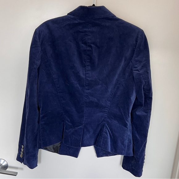 Navy blue velvet blazer - Picture 4 of 5